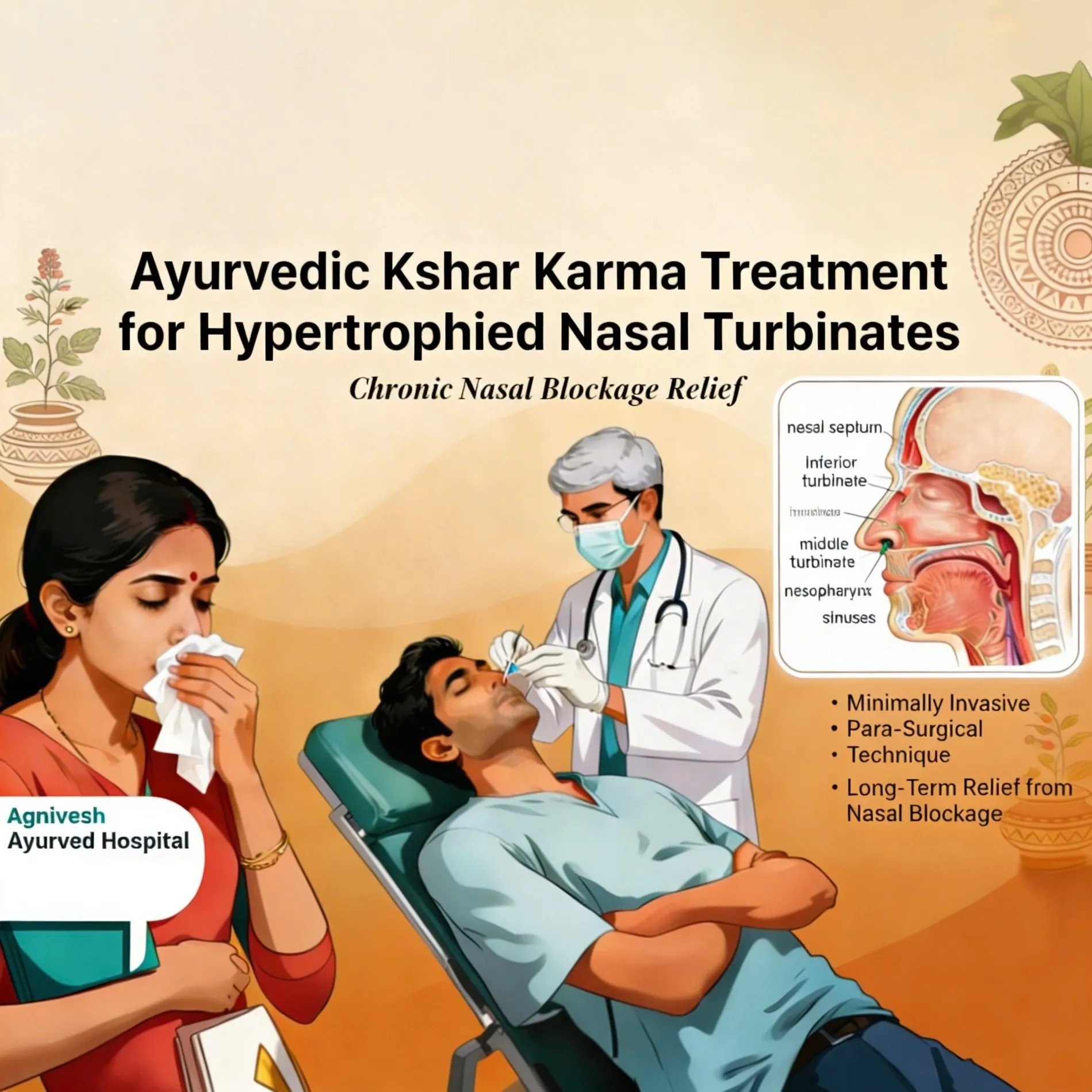 Ayurvedic Kshar Karma Treatment for Hypertrophied Nasal Turbinates